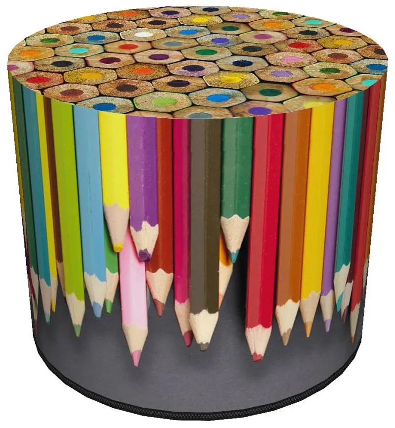 Okrągła kolorowa pufa dziecięca 8 wzorów M7-Z85