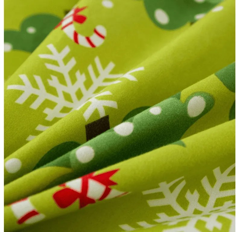PrzytulneMieszkanie.pl PrzytulneMieszkanie.pl Flanelowa pościel z mikrofibry CHRISTMAS TREE zielona Rozmiar pościeli: 2 szt 70 x 90 cm | 200 x 220 cm