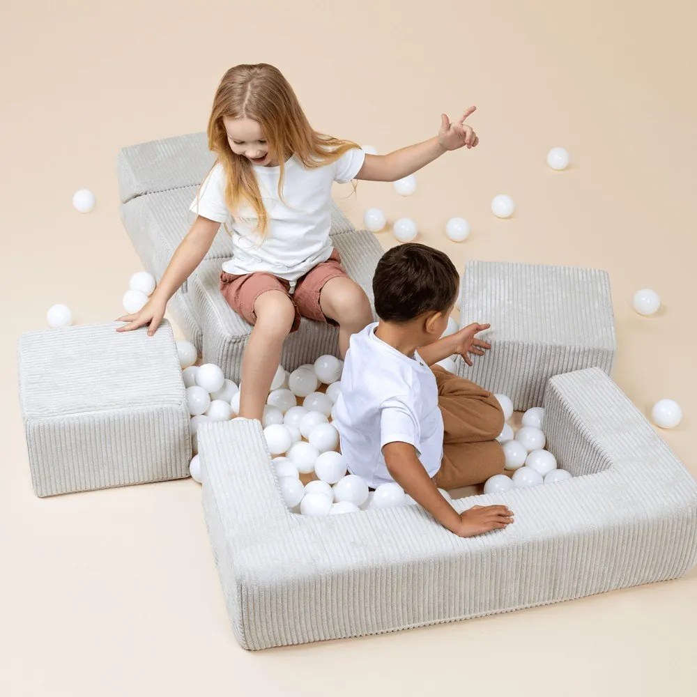 Różowy sztruksowy piankowy plac zabaw 6 szt. wysokość 40 cm 100x35 cm Montessori – Meowbaby