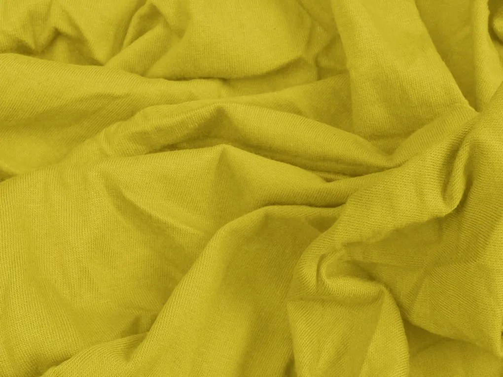 PrzytulneMieszkanie.pl Jersey prześcieradło dziecięce żółte 60x120 cm