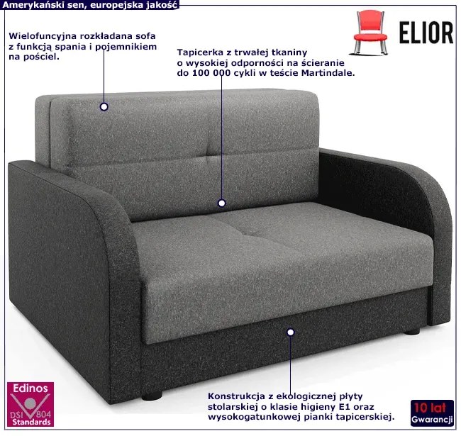 Sofa z funkcją spania szary + antracyt - Oves 4X