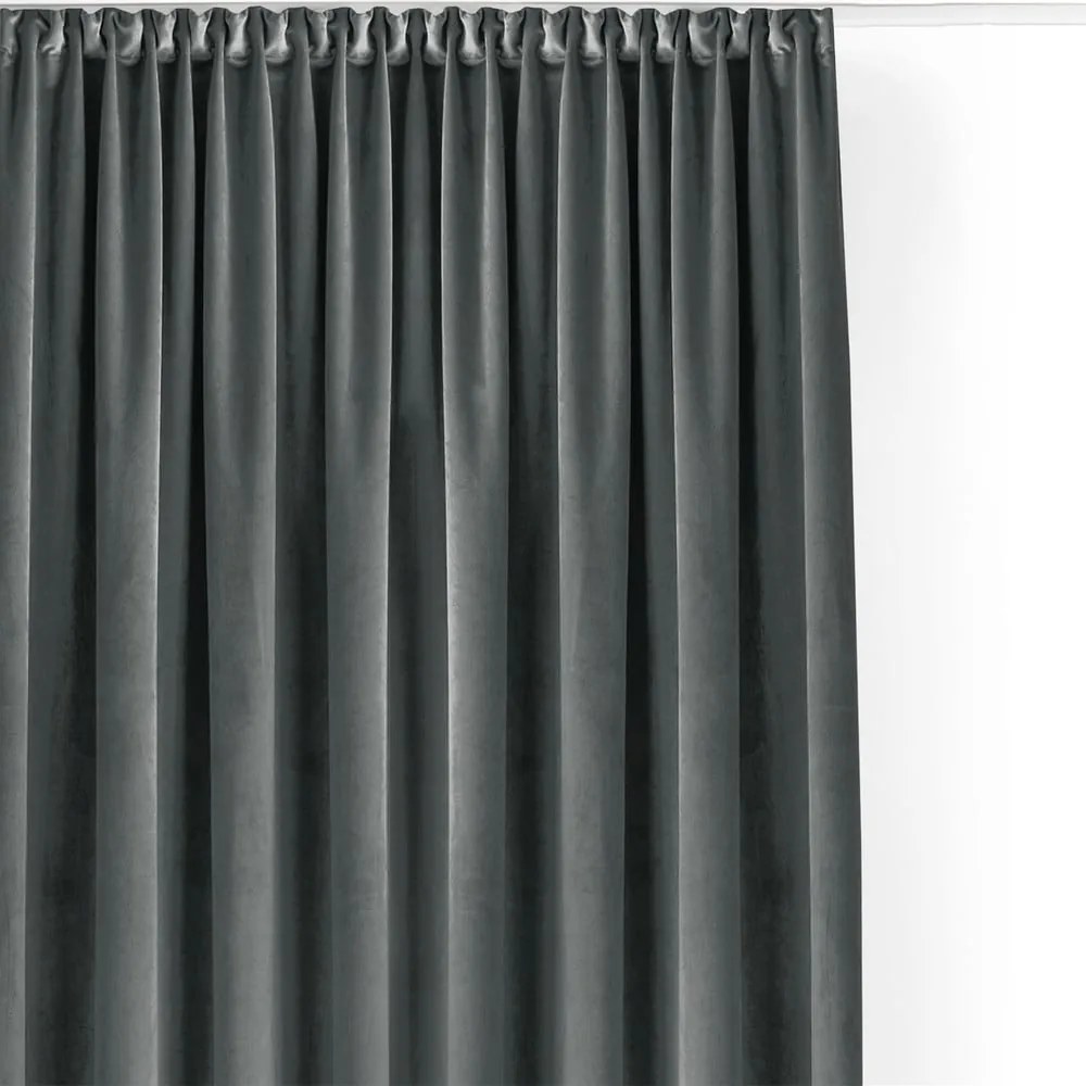 Ciemnoszara aksamitna zasłona częściowo zaciemniająca (dimout) 200x300 cm Velto – Filumi