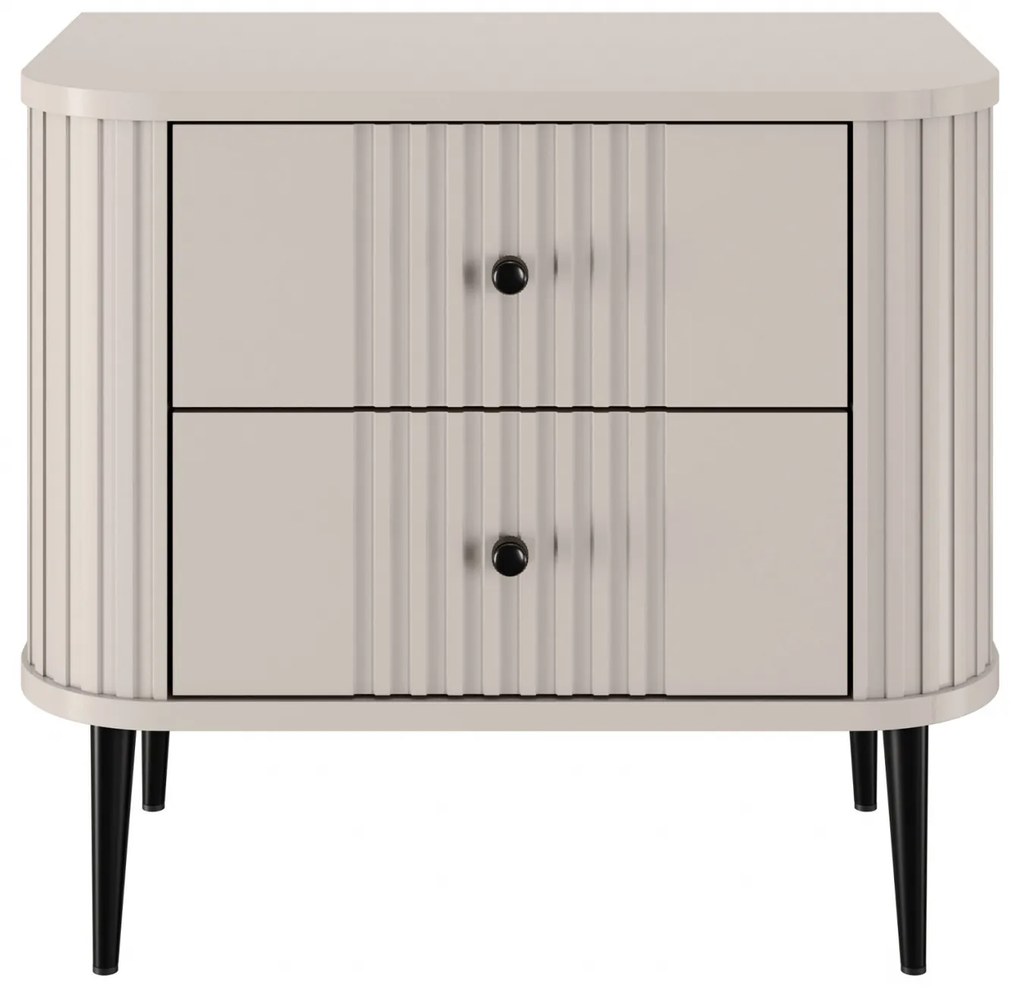 Zestaw szafek nocnych Vesper 56 cm - kaszmir / czarne nogi
