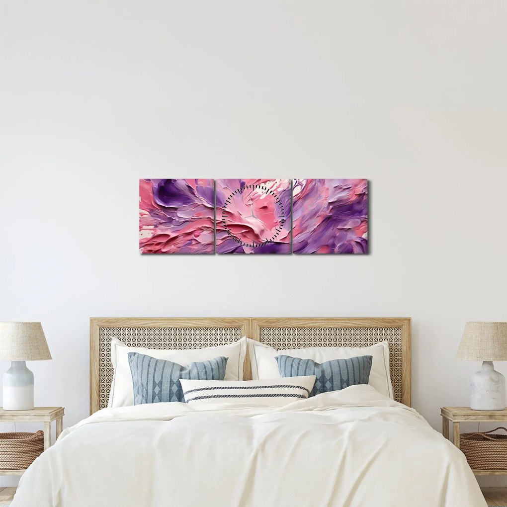 Obraz - Romantyczna abstrakcja (z zegarem) (90x30 cm)