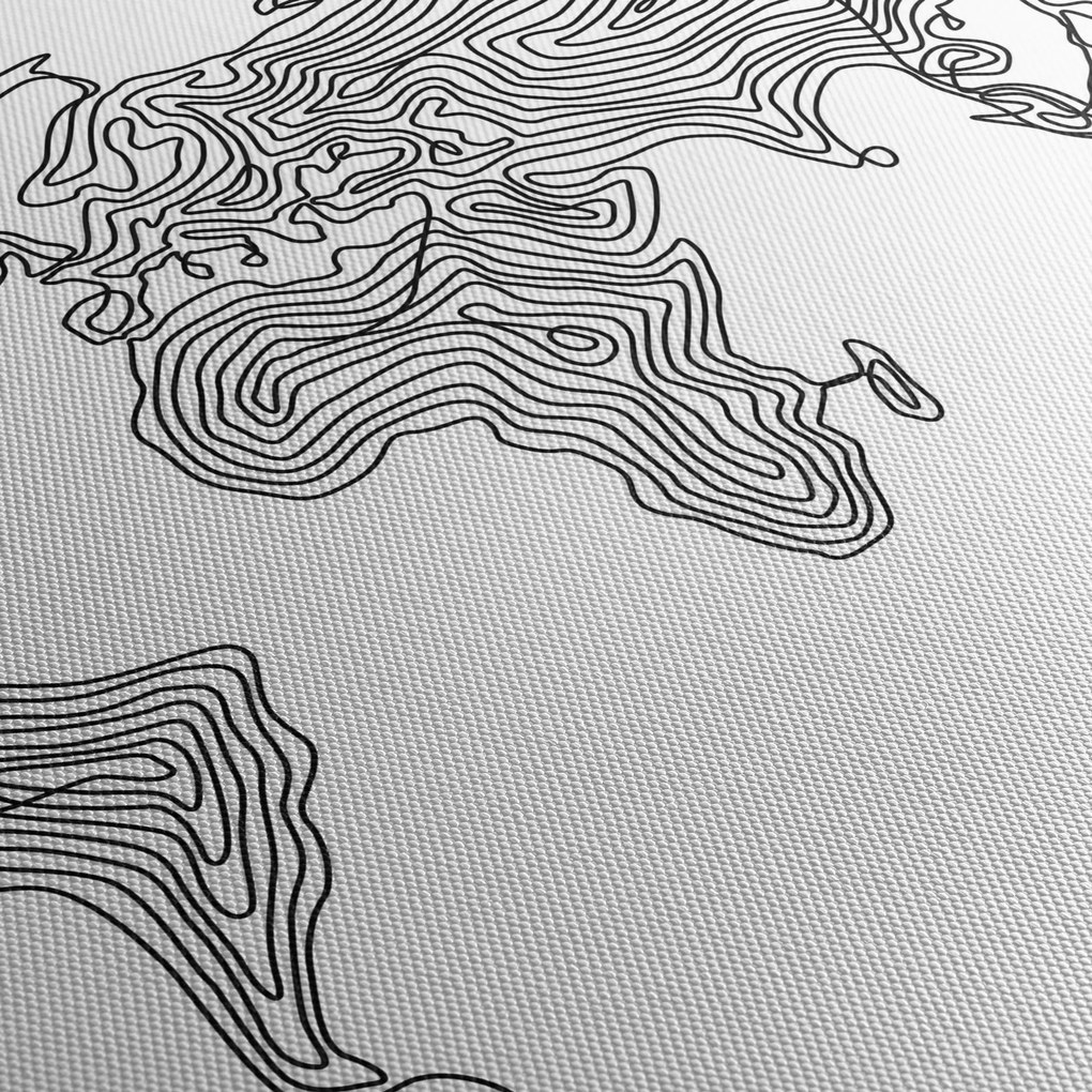 Obraz - Mapa w liniach (z zegarem) (90x30 cm)