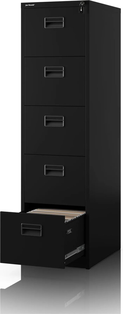 Szafa kartotekowa metalowa czarna: SARA V5, 460 x 1625,5 x 600 mm
