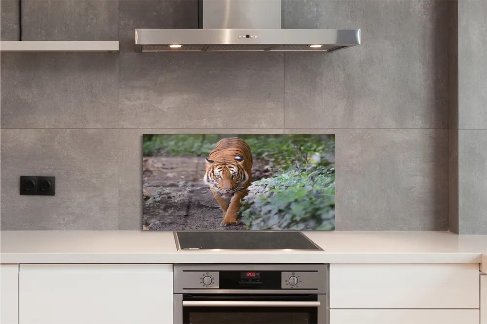 Szkło Ozdobne do Kuchni Tygrys w Cieniu Drzew