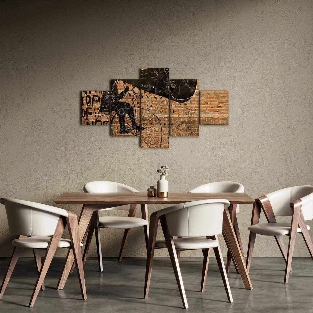 Obraz - Mężczyzna na rowerze w stylu Banksy (125x70 cm)
