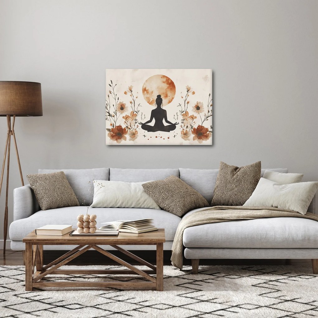 Obraz - Pomarańczowa joga (70x50 cm)