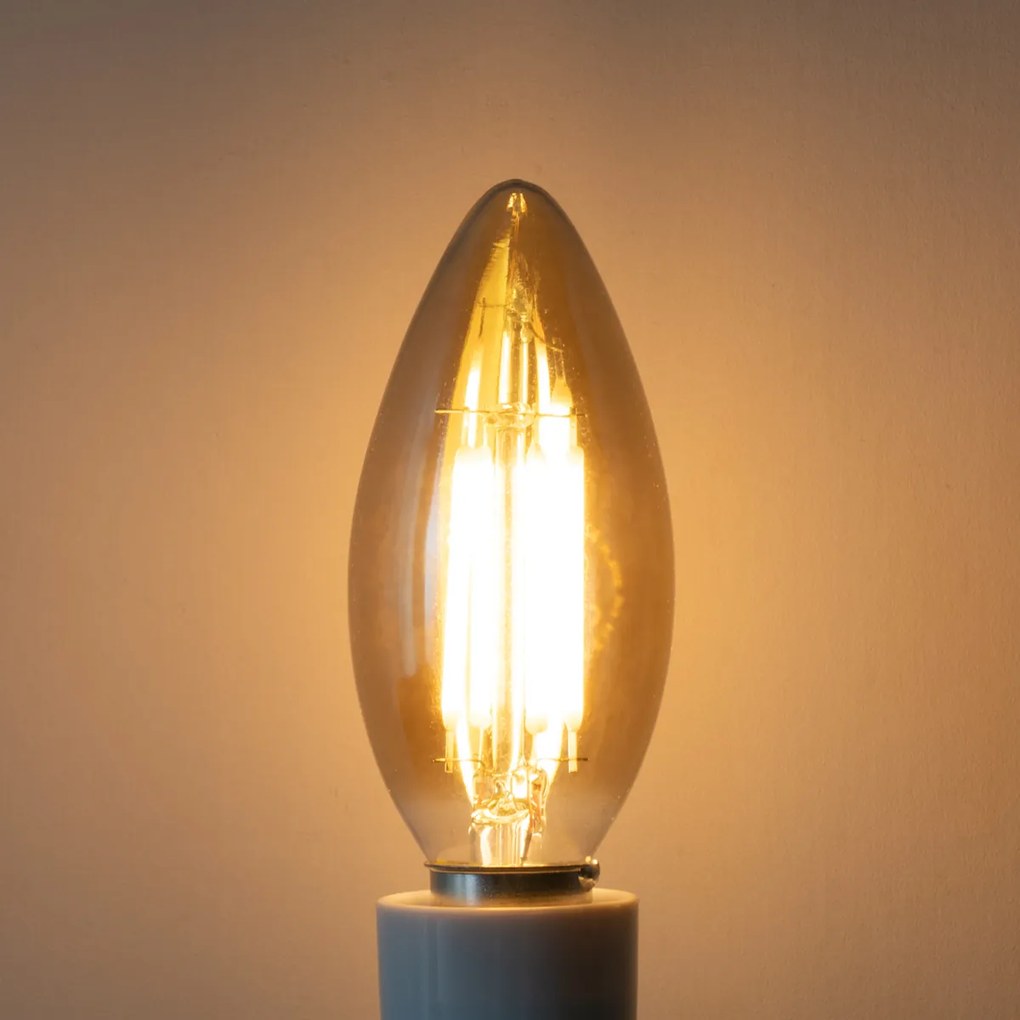 Zestaw 5 ściemnialnych żarówek LED E14 B35 Smoke 4W 300 lm 2200K