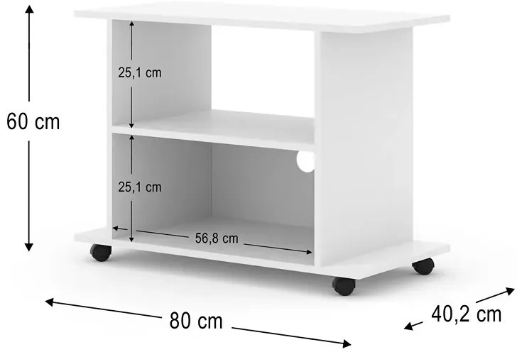 Biała Mobilna Szafka Pod Tv G9-Z52