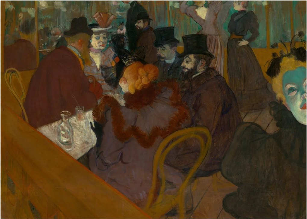 Obraz - Henri de Toulouse-Lautrec, At the Moulin Rouge, reprodukcje (70x50 cm)