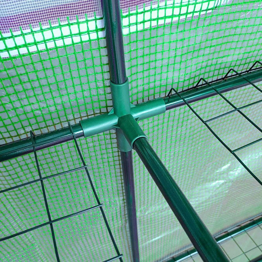 Outsunny szklarnia foliowa stal, zielona, 200 cm x 100 cm x 215 cm