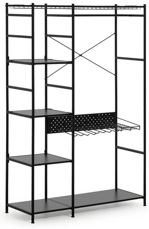 Czarny regał do szafy garderobianej Kave Home Storn, wys. 182 cm