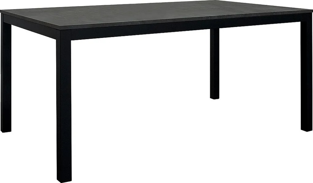 Stół drewniany, wykończenie ze stali i metalu w kolorze antracytowym, rozkładany 160x90 - TROPEA