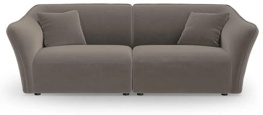 Brązowa aksamitna sofa 206 cm Tokyo – Cosmopolitan Design