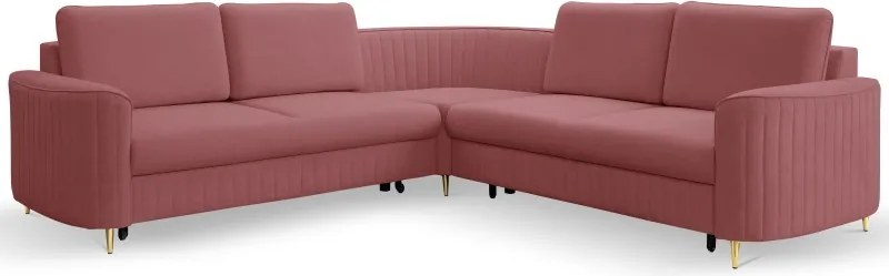 Narożnik LAREN nowoczesna sofa z funkcją spania pojemnik na pościel prawa strona CASTEL 59 251x251x85 cm