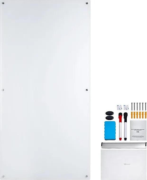 Tablica Magnetyczna w Szkle SucceBuy, 182,9x91,5 cm, Sucha Tabela Bez Ramy