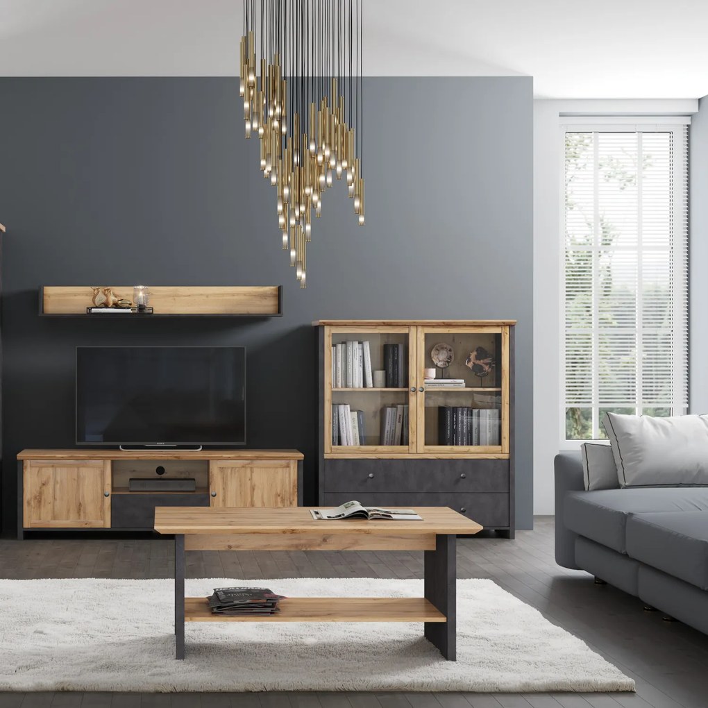 Ława do Salonu ARELA 120 cm Dąb wotan/Matera Loft