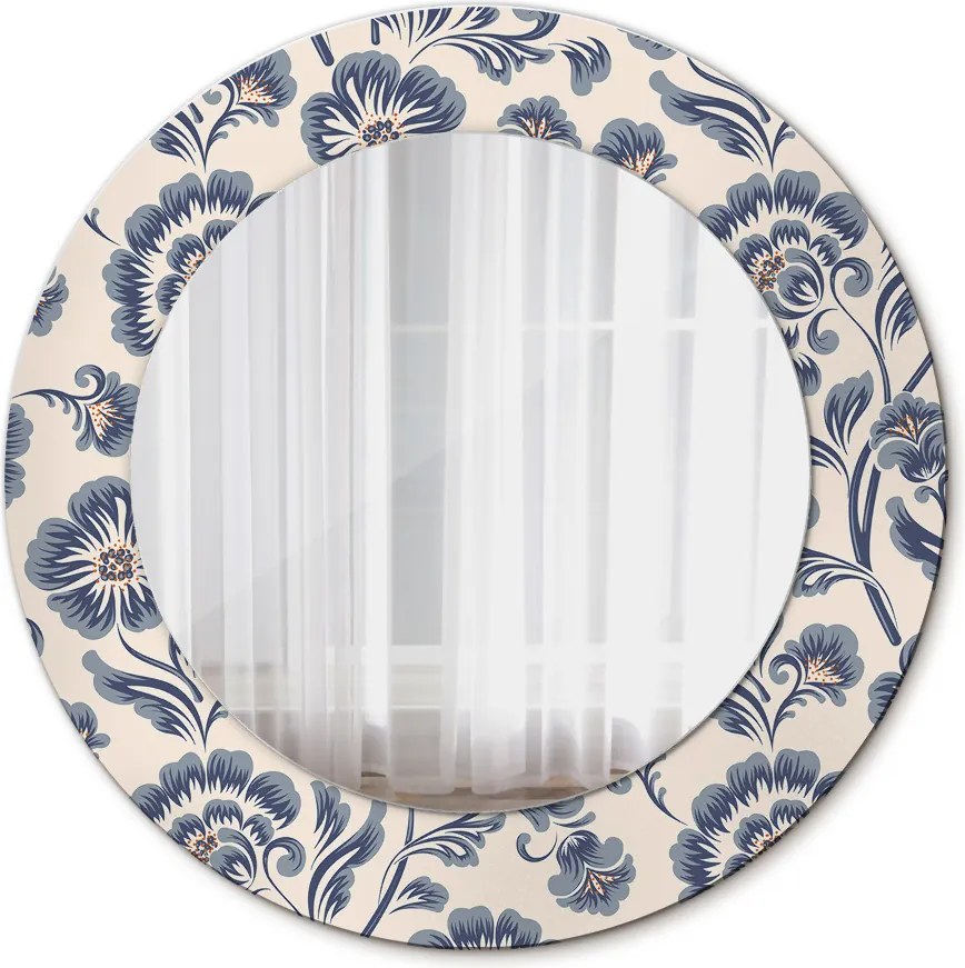 Lustro dekoracyjne okrągłe Wzór kwiatu