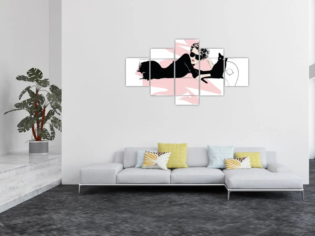 Obraz - Modna dama (125x70 cm)
