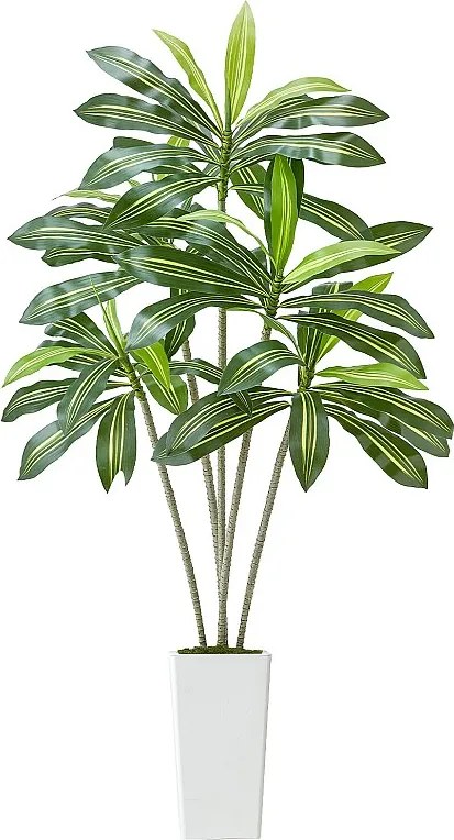 Sztuczna Dracena SucceBuy, 1,8 m, Sztuczna Tropikalna Roślina w Białej Doniczce, Fałszywe Tropikalne Drzewo, Sztuczna Roślina Liście Polietylen do Salonu