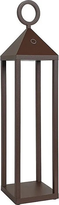 Nowoczesna latarnia piknikowa LED, 2,2 W, IP54, ładowalna i ściemnialna, wys. 47 cm, korten