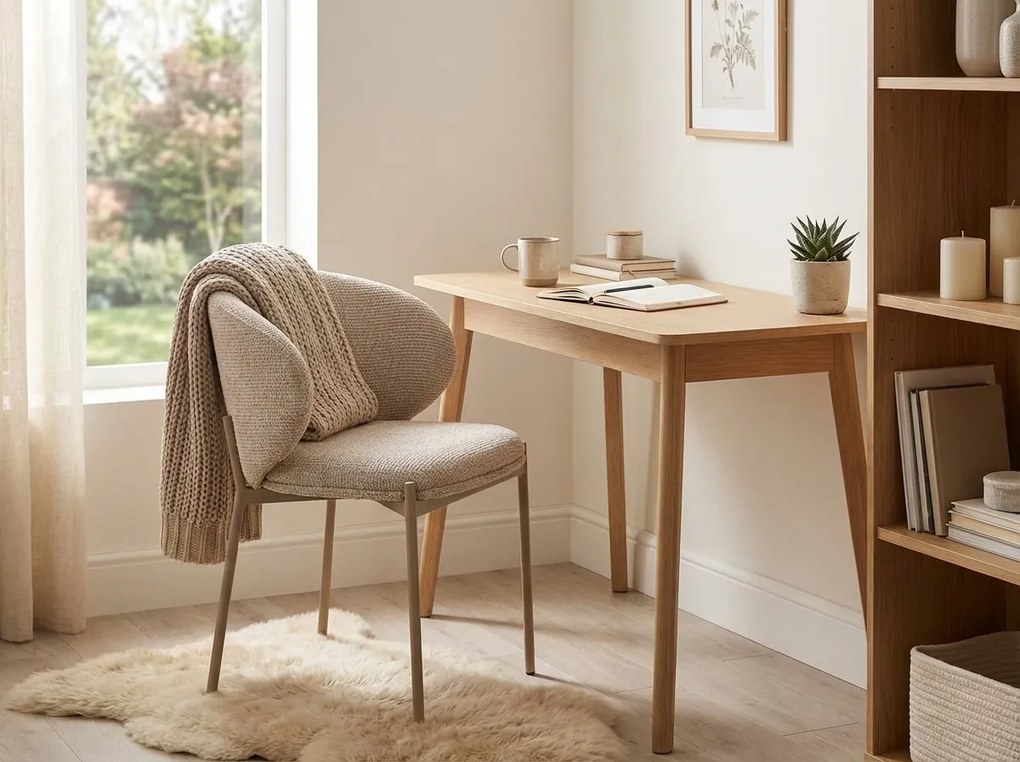 Krzesło do jadalni KIOTO, kaszmir/jasny beżowy