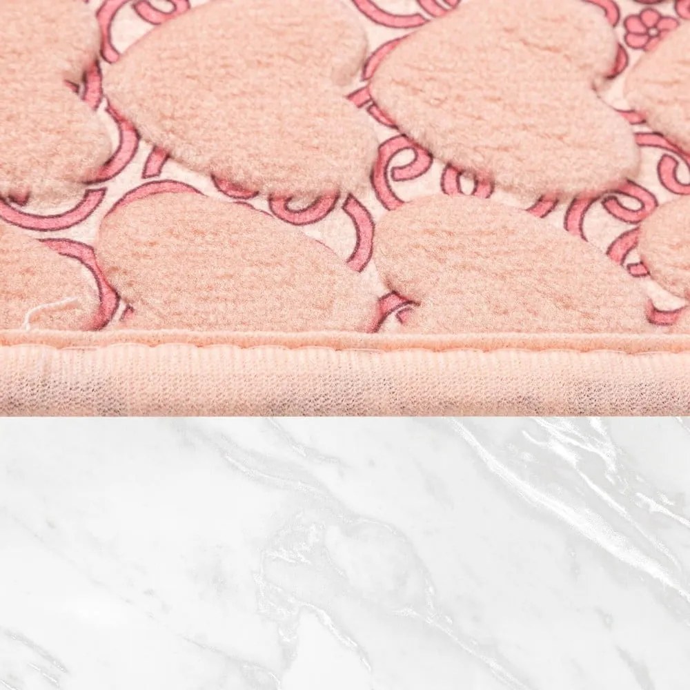 Różowe dywaniki łazienkowe zestaw 2 szt. 60x100 cm Heart – Mila Home
