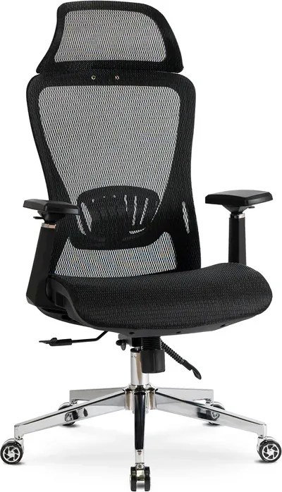 Fotel Biurowy Ergonomiczny Obrotowy LITOS Czarny Nowoczesny