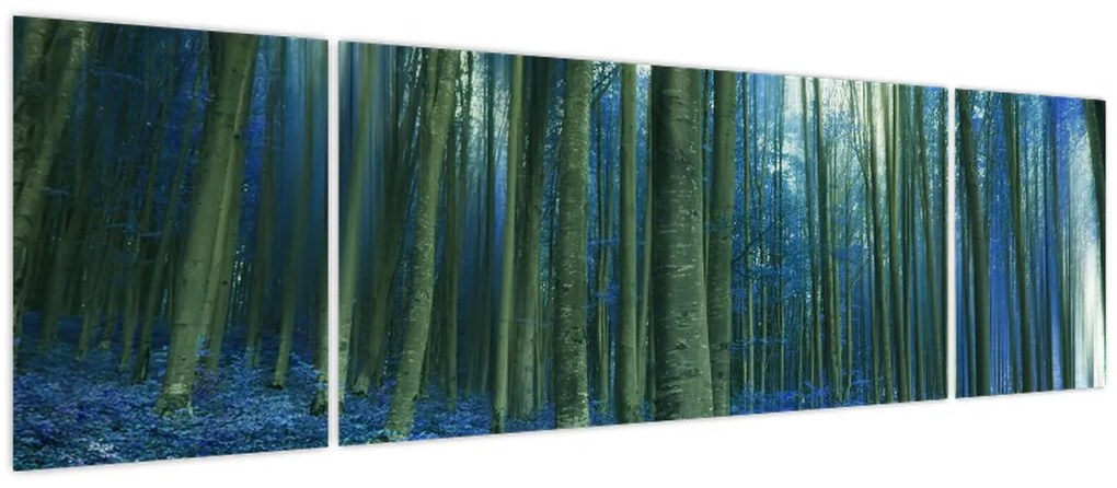 Obraz - Niebieski las (170x50 cm)