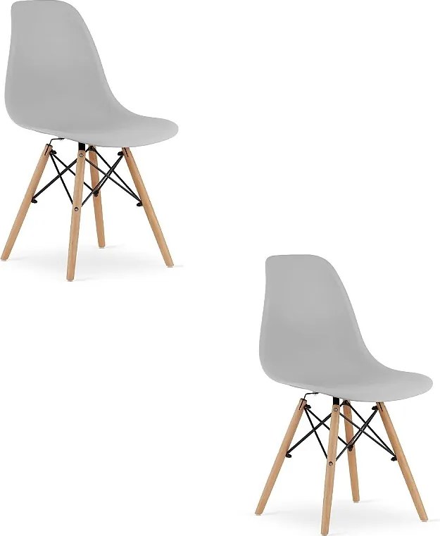 Krzesło Valora OSAKA, szare, naturalne nogi, do salonu x2