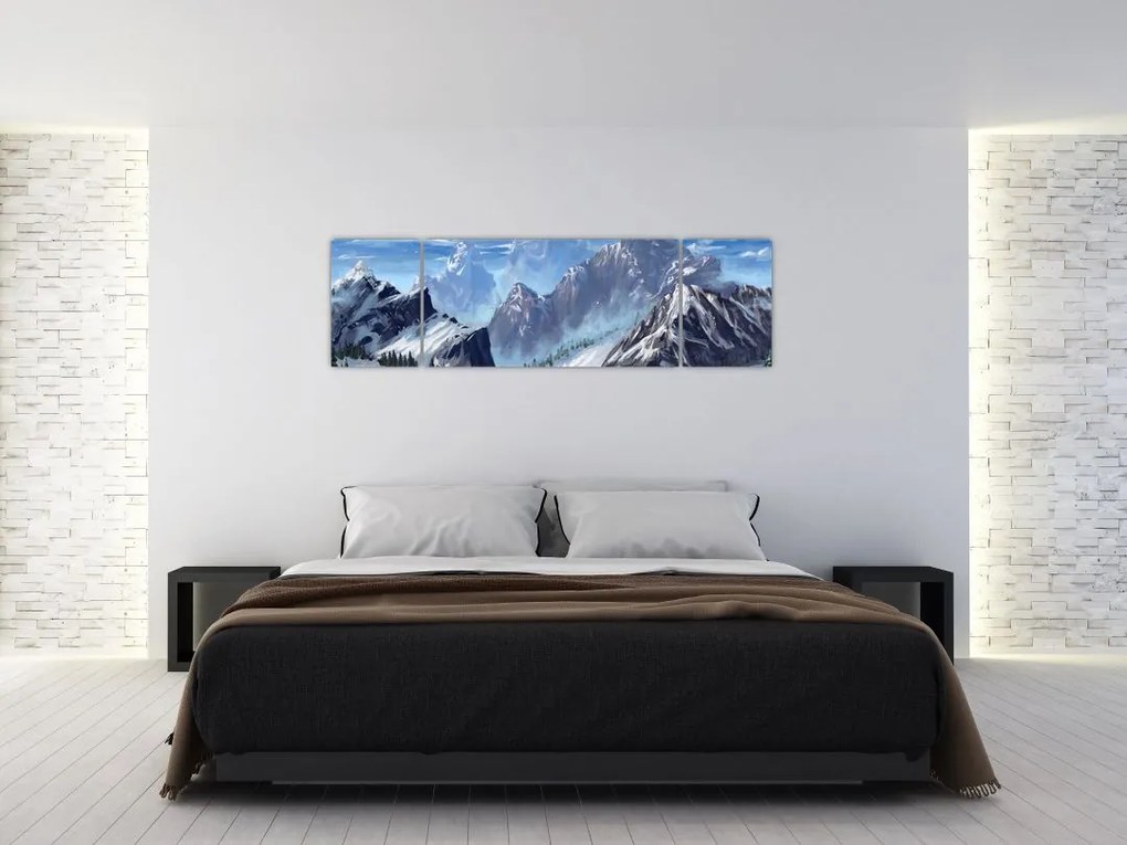 Obraz - Malowane góry (170x50 cm)