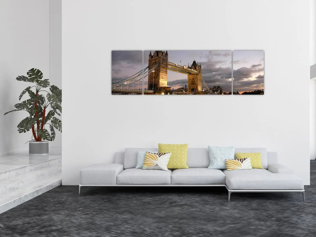 Obraz - Tower Bridge nocą (170x50 cm)