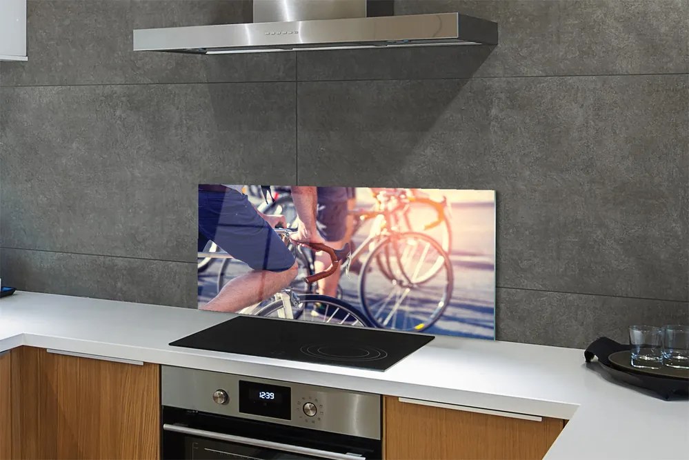 Szklany Panel Grupa Rowerzystów