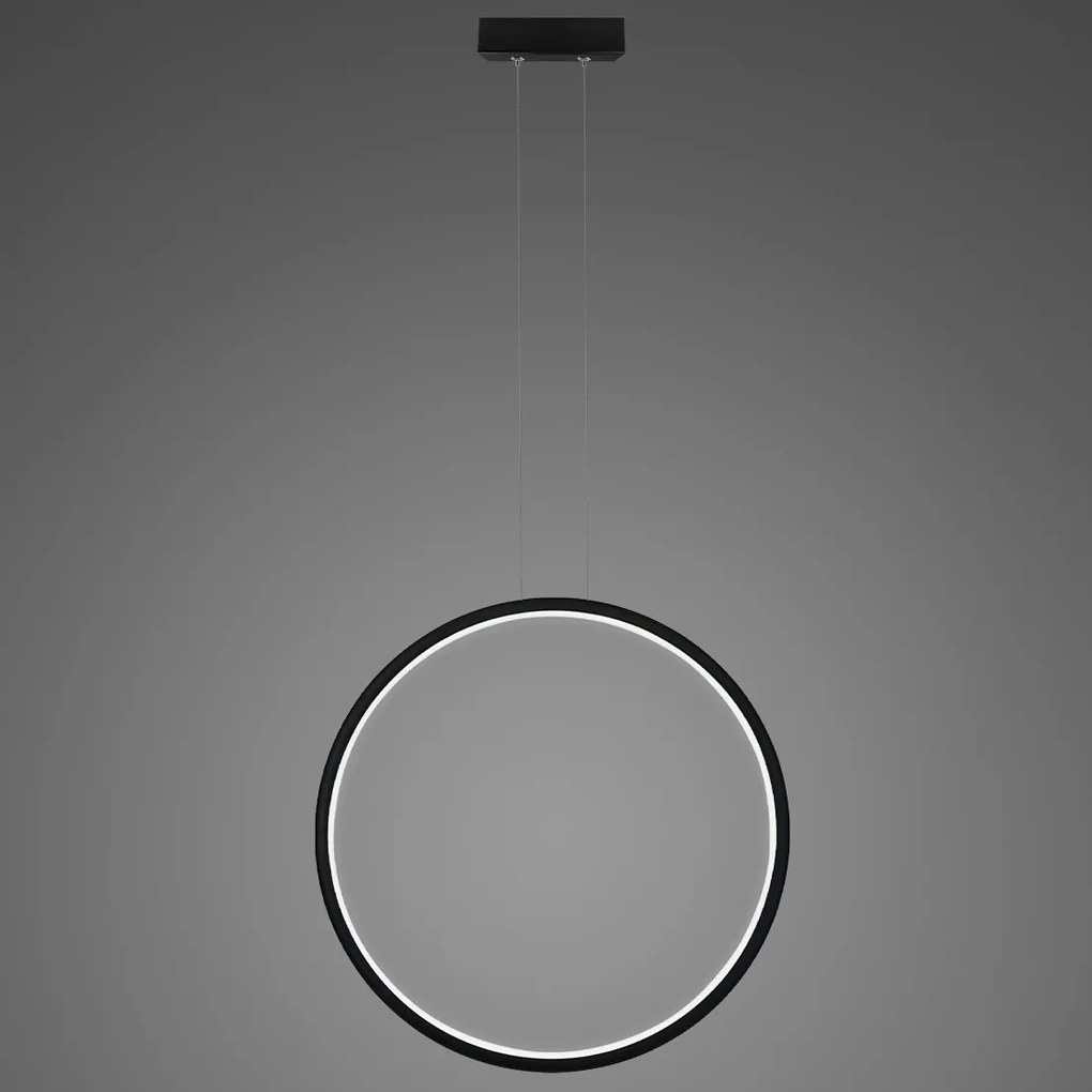 Lampa wisząca pojedyncza Ledowe Okręgi No.1 X In 80 cm 43W czarna