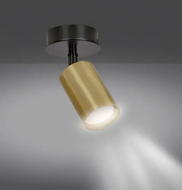 Czarno-złota pojedyncza lampa sufitowa - D082-Wersus