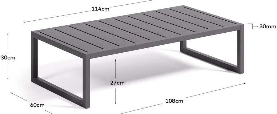 Aluminiowy stolik ogrodowy 60x114 cm Comova – Kave Home