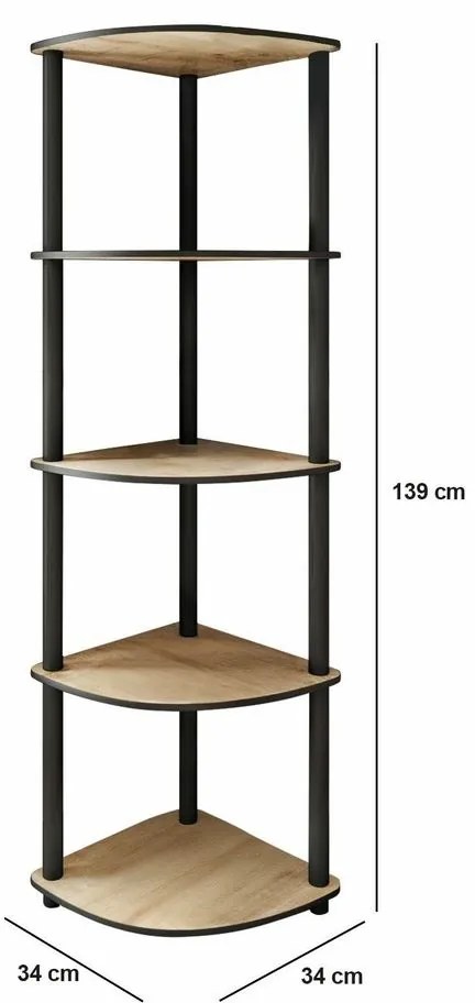 Regał Corner Oak, 5 półek