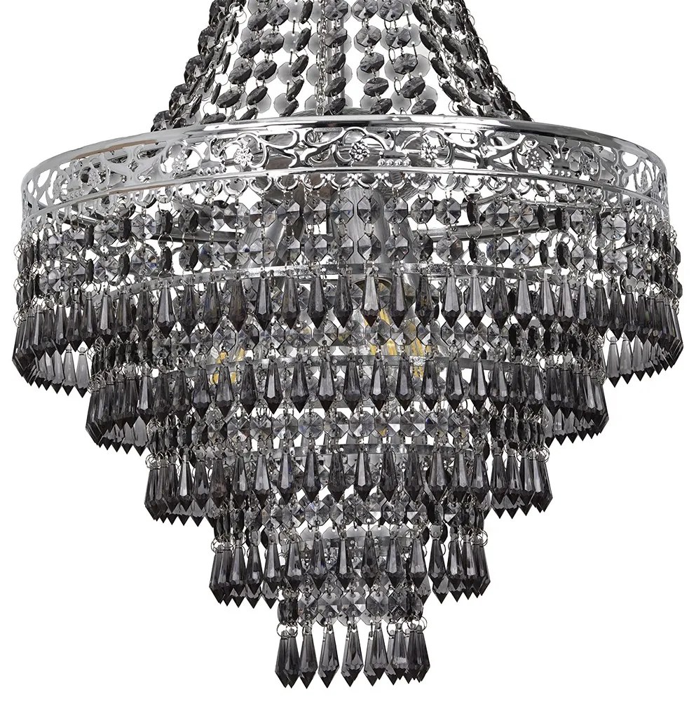 Żyrandol kryształowy CORAL Black 3xE14