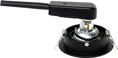 Zestaw 6 nowoczesnych reflektorów wpuszczanych czarnych - Rondoo