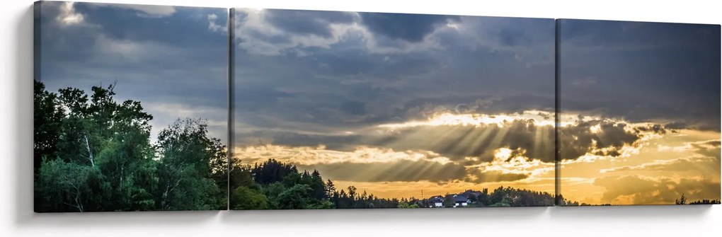 Obraz krajobraz z promieniami (170x50 cm)