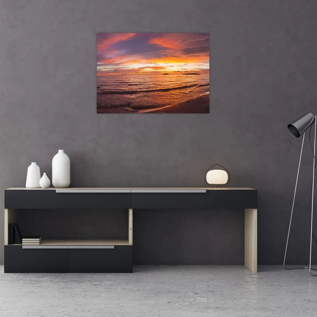 Obraz na szkle - Zachód słońca (70x50 cm)