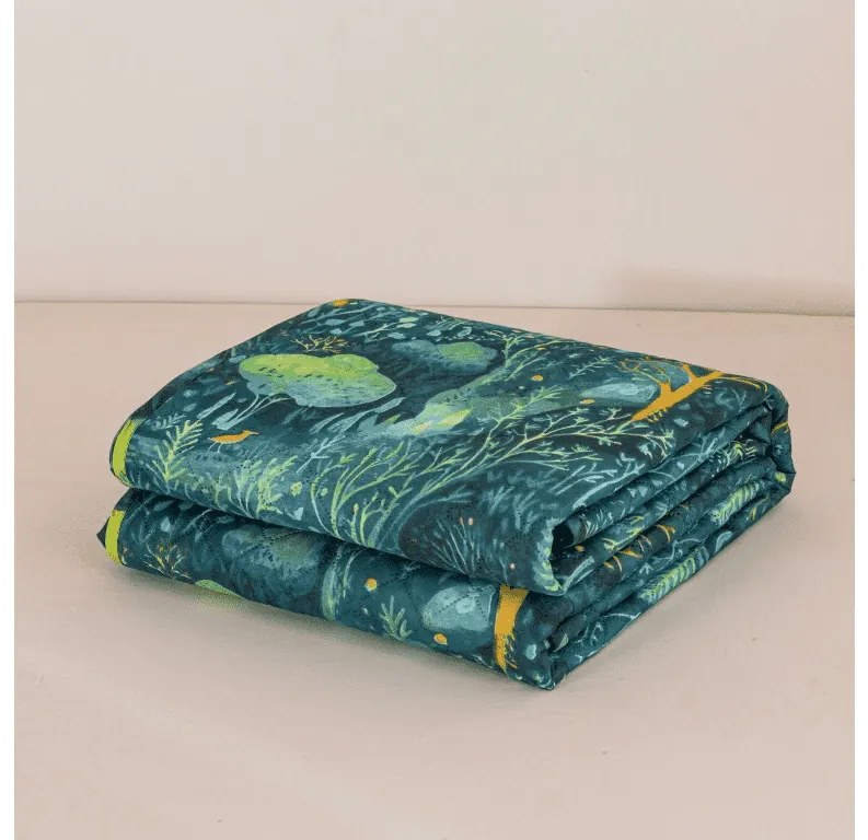 Narzuta na łóżko ze wzorem NEON FOREST, kolorowy Rozmiar: 220 x 240 cm