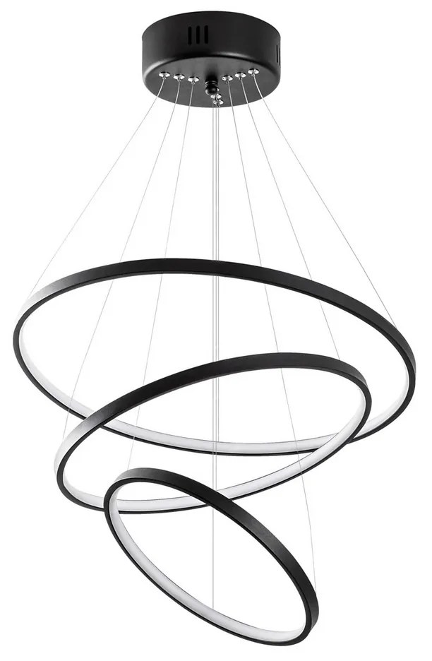 Zawieszany żyrandol LED Simit - 13697, czarny