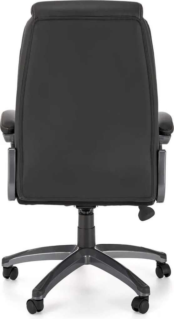 Czarno-szary fotel gabinetowy z ekoskóry Steven Halmar