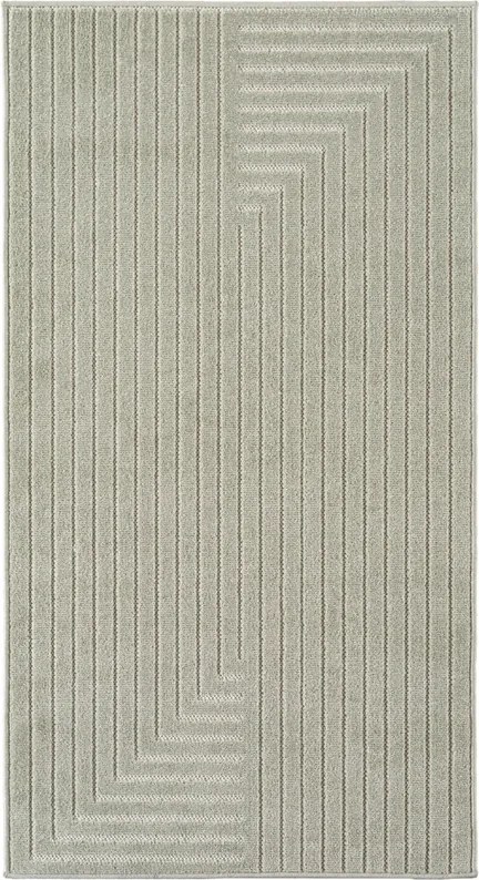 Dywan uniwersalny Nova 3D Geometria oliwkowy 80 cm x 250 cm