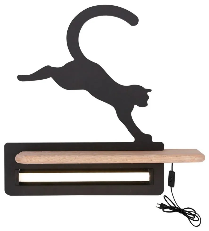 LED dziecięca lampa ścienna z półką JUMPING CAT LED/5W/230V
