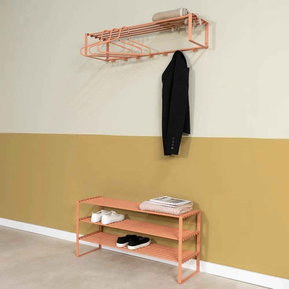 Łososiowa stalowa szafka na buty 100x48,5x29 cm Rex – Spinder Design