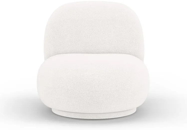 Biały fotel z materiału bouclé Chuck – Micadoni Home